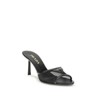 Black Calf Leather Bos Taurus Stiletto Heel Sandals