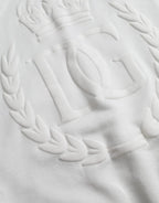 White Cotton Hooded Pullover Sweatshirt Men