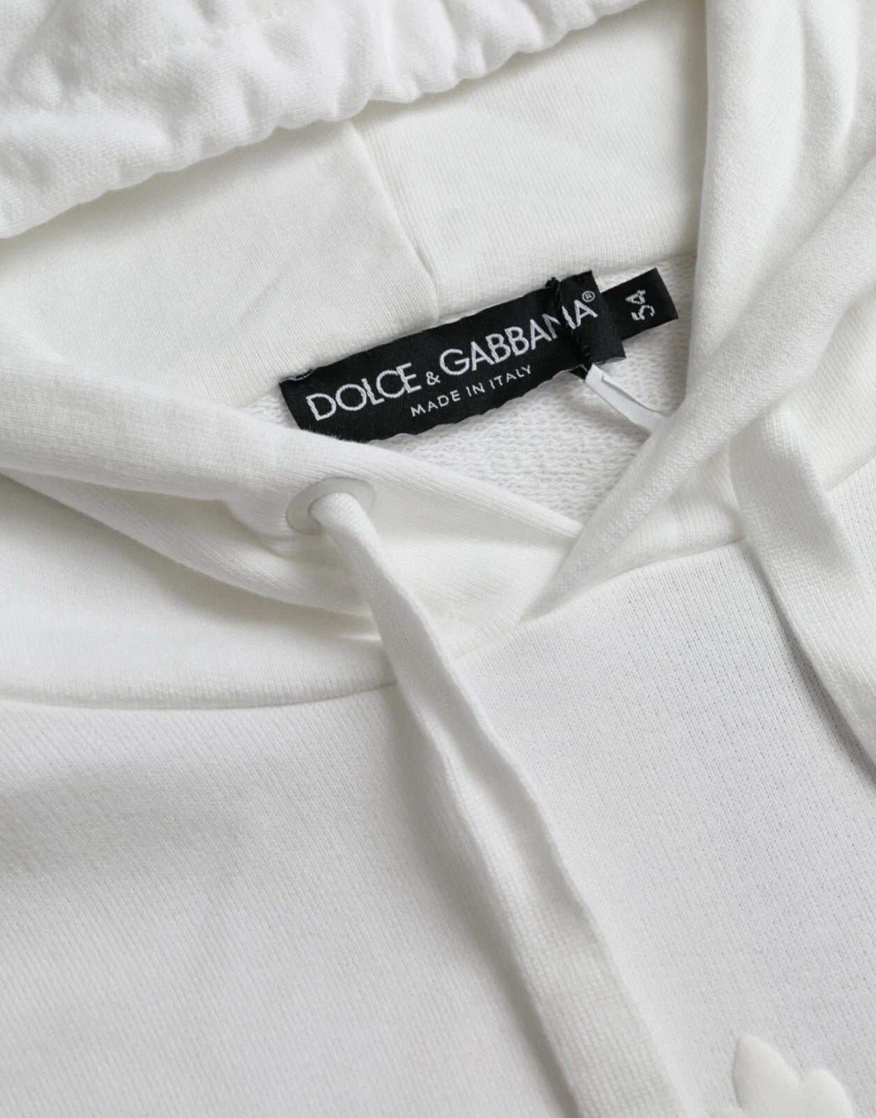 White Cotton Hooded Pullover Sweatshirt Men