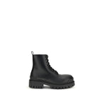Black Calf Leather Bos Taurus Lace-Up Boots