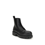 Black Calf Leather Bos Taurus Lace-Up Boots