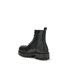 Black Calf Leather Bos Taurus Lace-Up Boots