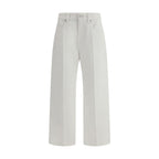 White Cotton Cropped Jeans