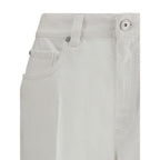 White Cotton Cropped Jeans