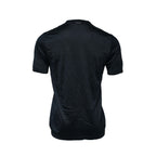 Dark Blue Silk Crew Neck Short Sleeve T-shirt