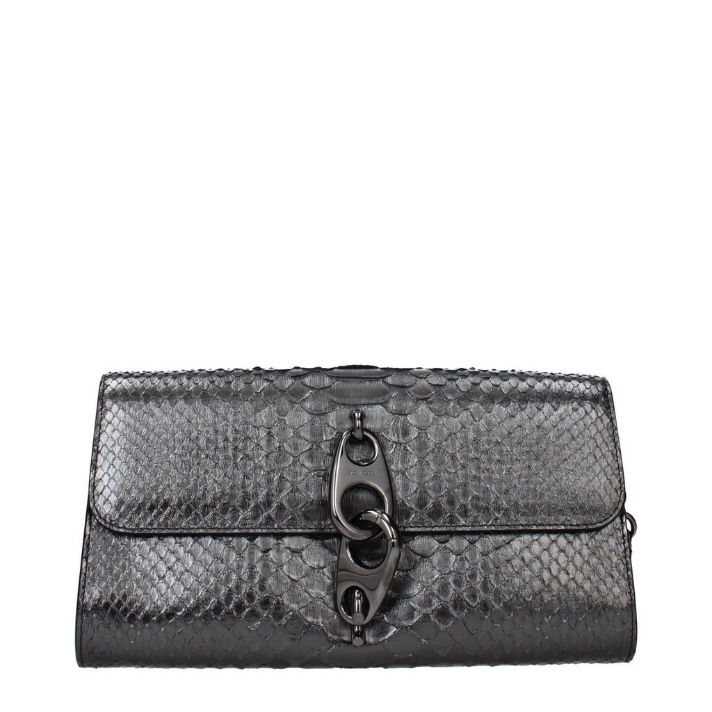 Gray Skin Clutch Bag