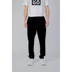 Black Polyester Casual Pants