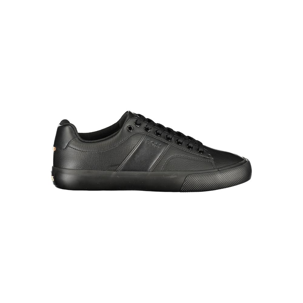 Black Polyurethane Men Sneaker