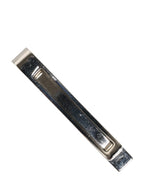 Silver Tone Brass Logo Branded Men Accessory Tie Clip Bar