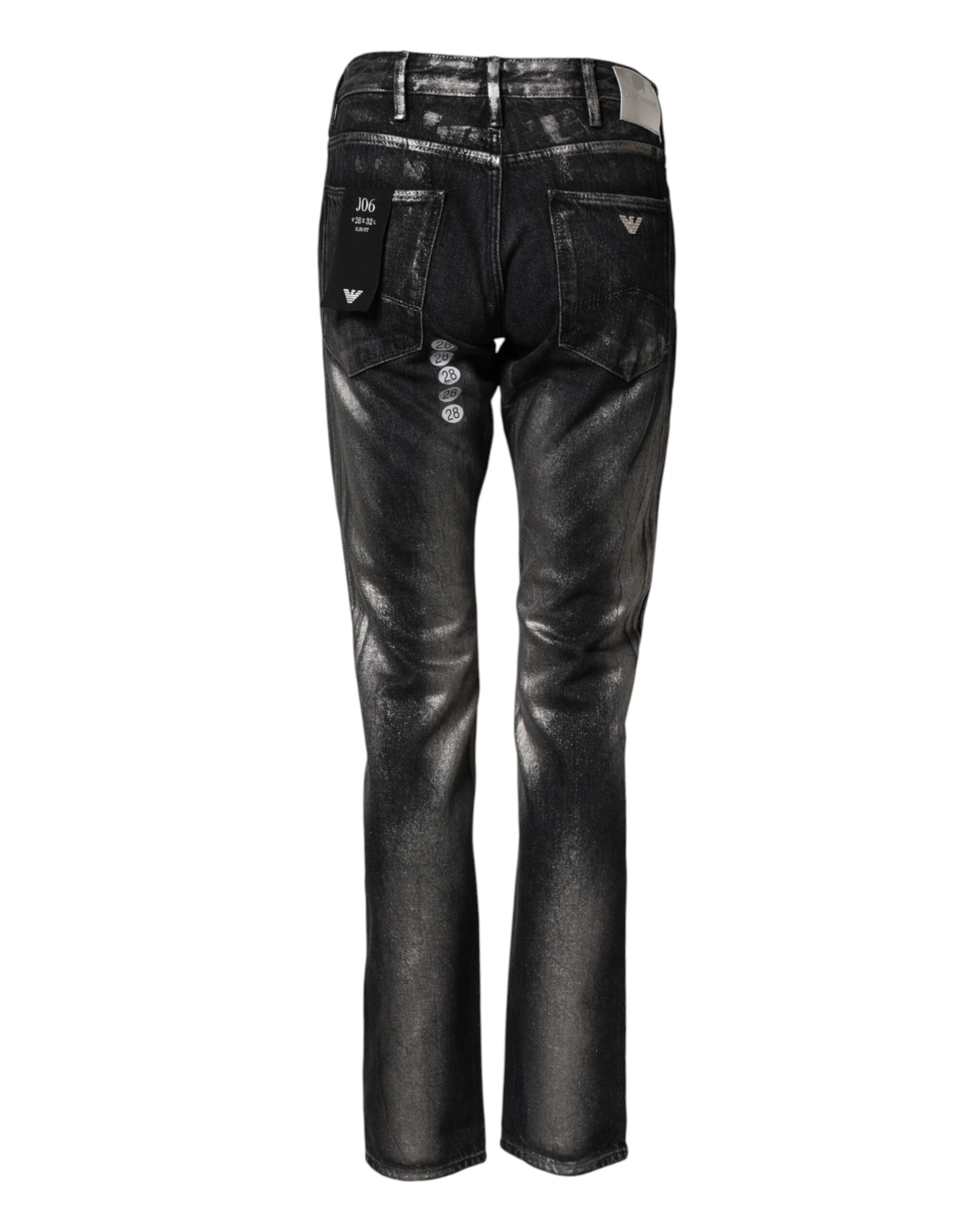 Black Washed Slim Fit Men Denim Cotton Jeans