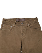 Brown Cotton Stretch Skinny Men Denim Jeans