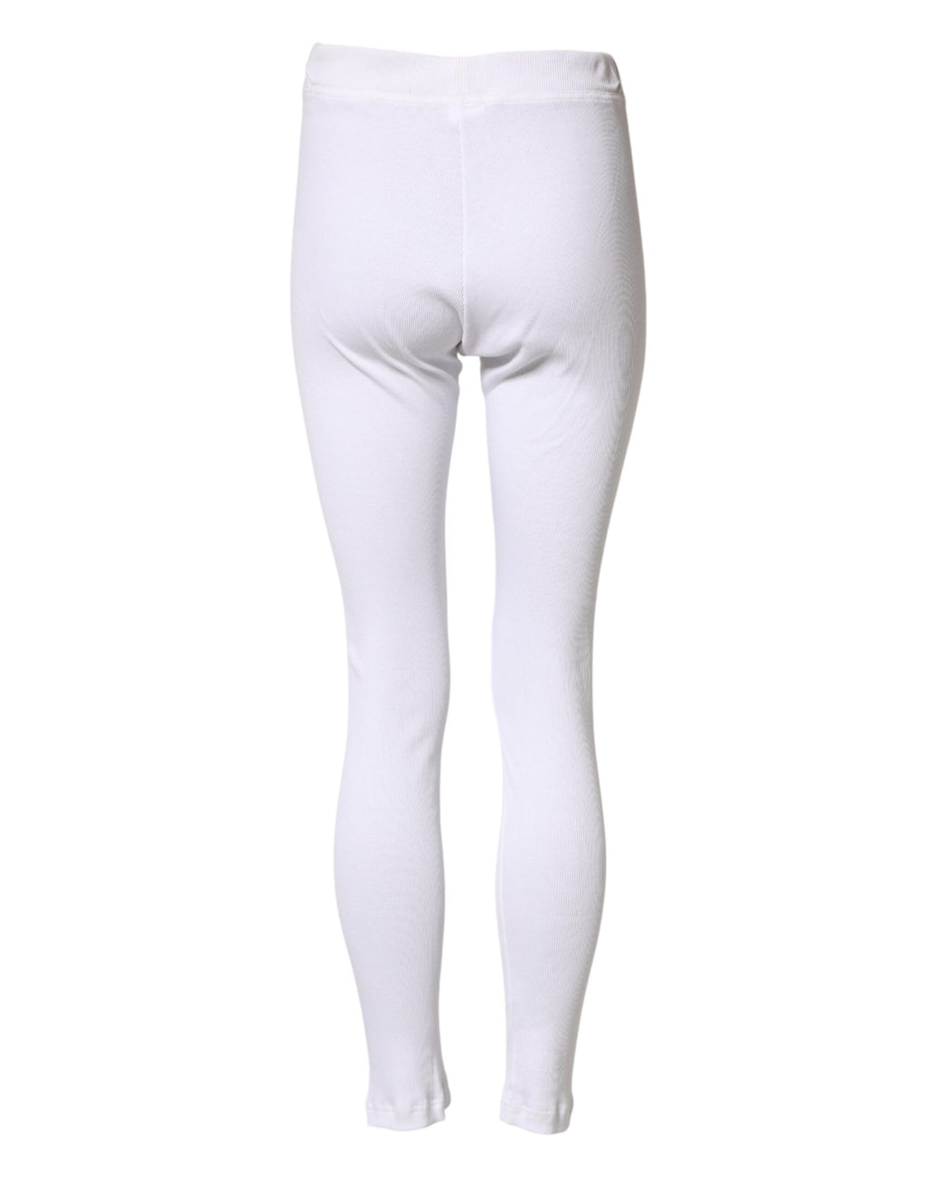 White Cotton Mid Waist Tights Leggings Pants