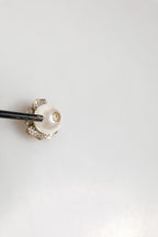 Gold Tone Maxi Faux Pearl Floral Clip-on Jewelry Earrings