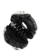 Black White Silk Floral Lace Crystal Accessory Hair Claw