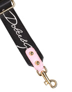 Strap Black Pink Canvas Heart Logo Bag Accessory Shoulder
