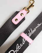 Strap Black Pink Canvas Heart Logo Bag Accessory Shoulder