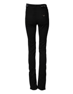 Black Mid Waist Cotton Stretch Skinny Denim Jeans