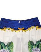 Multicolor Floral Pattern Straight Leg Pants