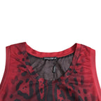 Red Leopard Print Sleeveless Men Tank T-shirt