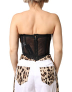 Black Gold Heart Bustier Corset Tinsel Top