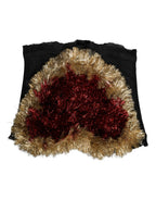 Black Gold Heart Bustier Corset Tinsel Top