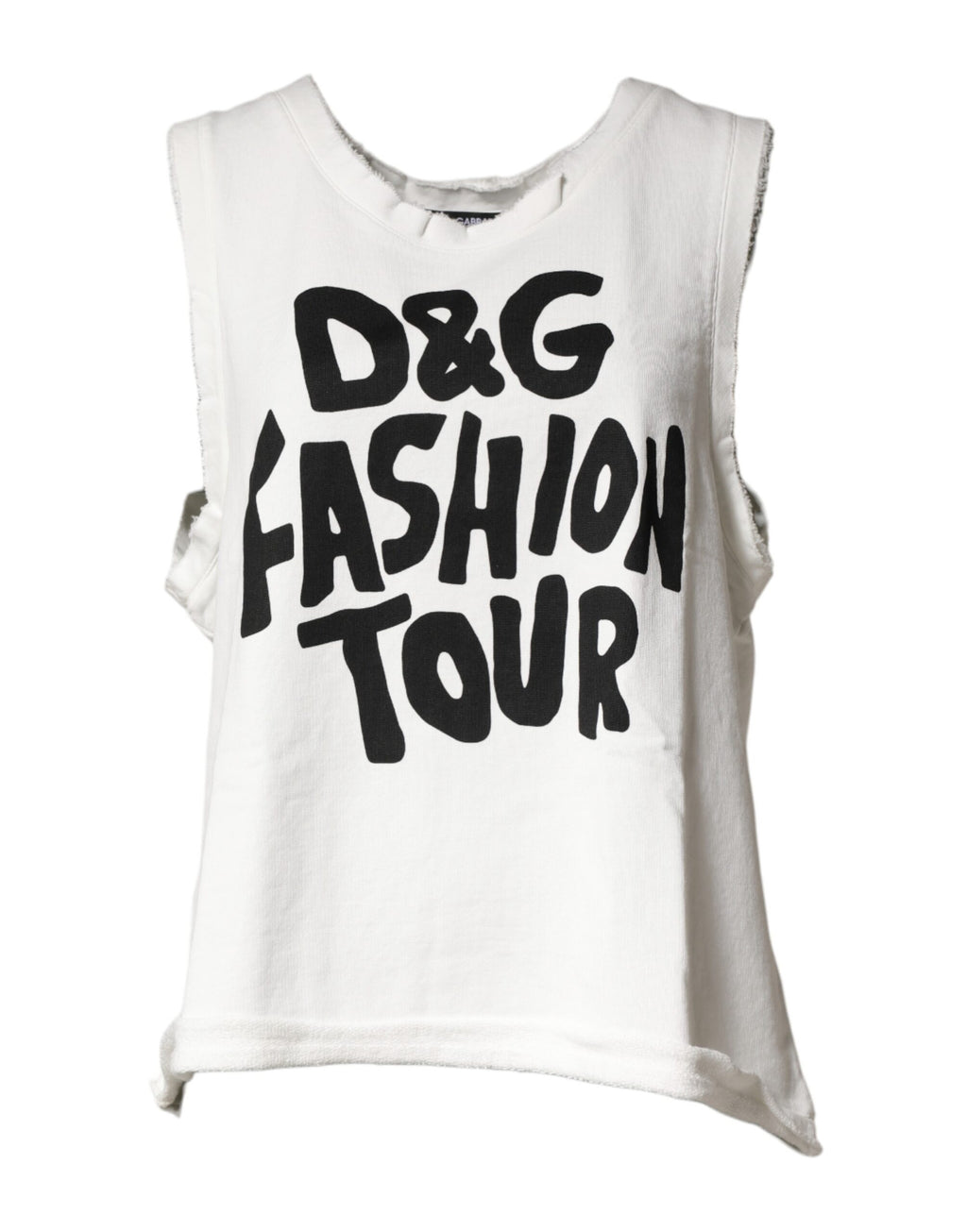 White Graphic CrewNeck Sleeveless Tank T-shirt