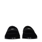 Black Velvet Slip-On Loafers