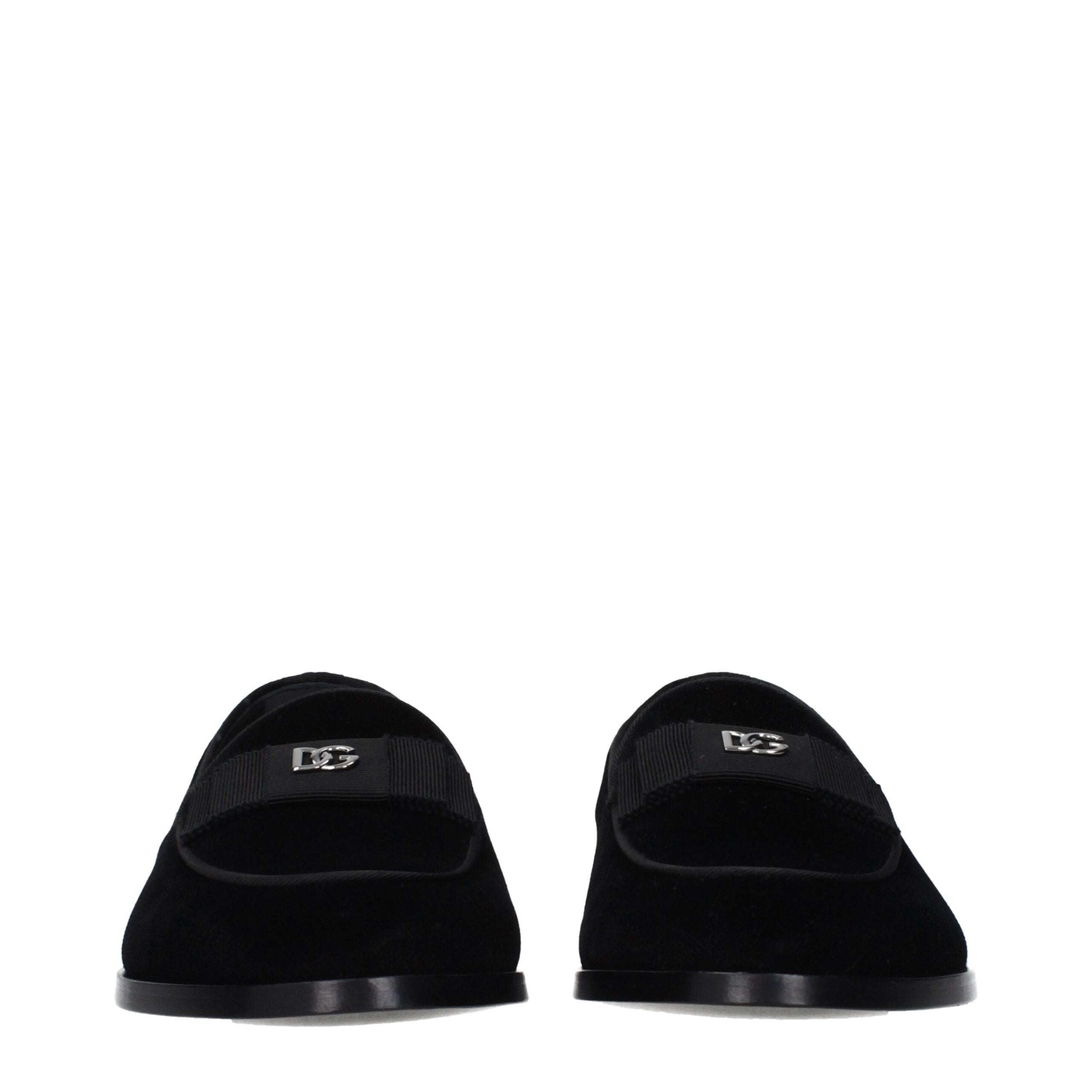 Black Velvet Slip-On Loafers