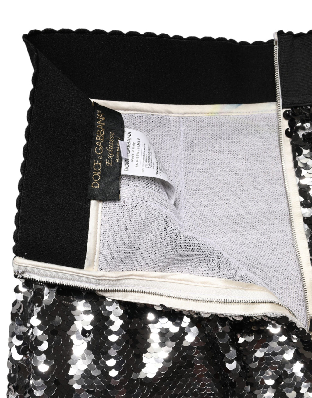 Metallic Gray Sequin High Waist Mermaid Skirt