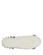 Black White Studded Low Top Sneakers Shoes