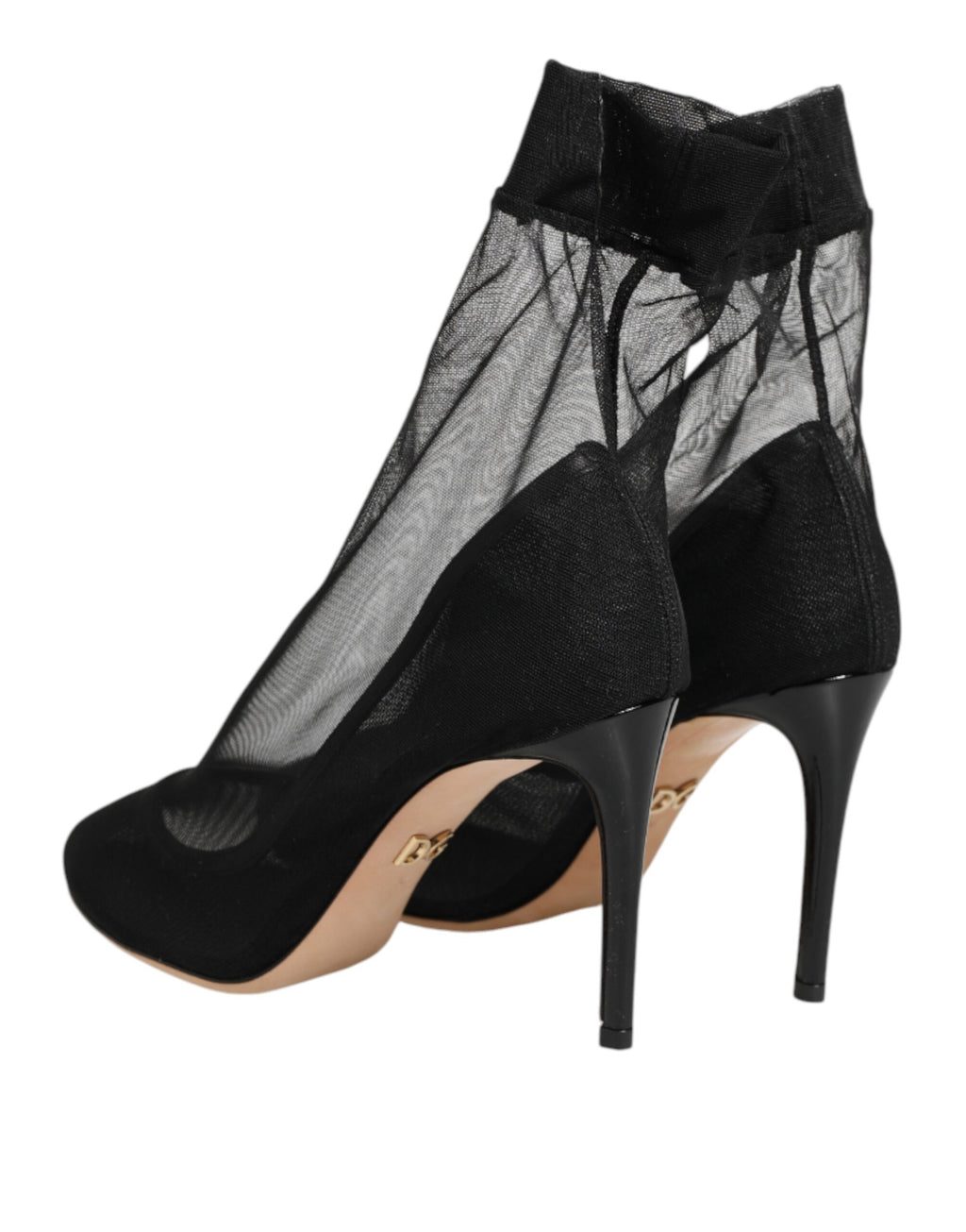 Black Nylon Stretch Mesh Sock Boots  Shoes