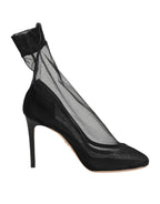 Black Nylon Stretch Mesh Sock Boots  Shoes