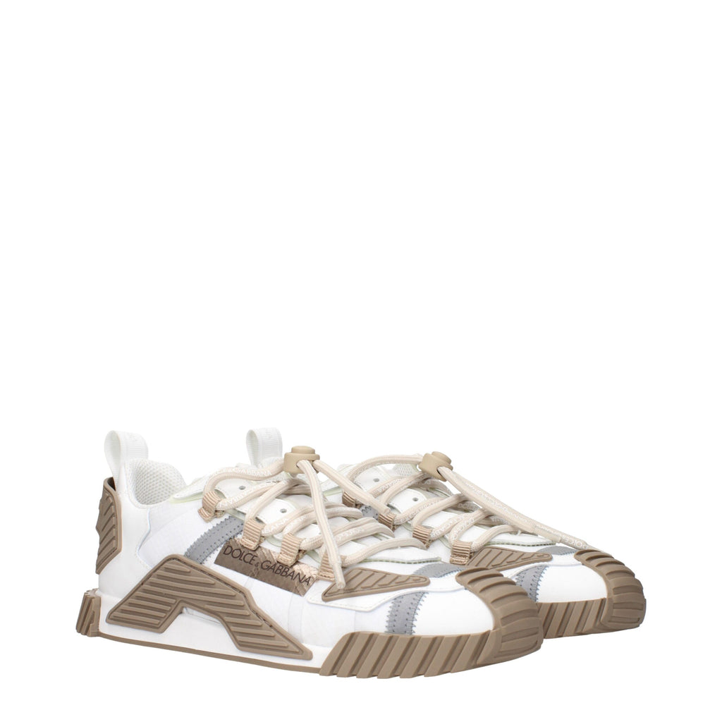 White Fabric Athletic Sneakers