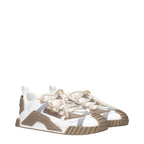 White Fabric Athletic Sneakers