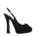 Black Satin High Heel Pumps