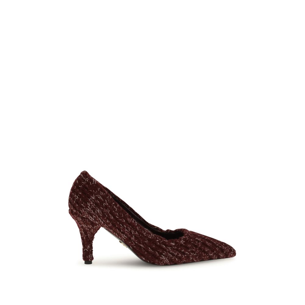 Bordeaux Fleece Wool High Heel Pumps