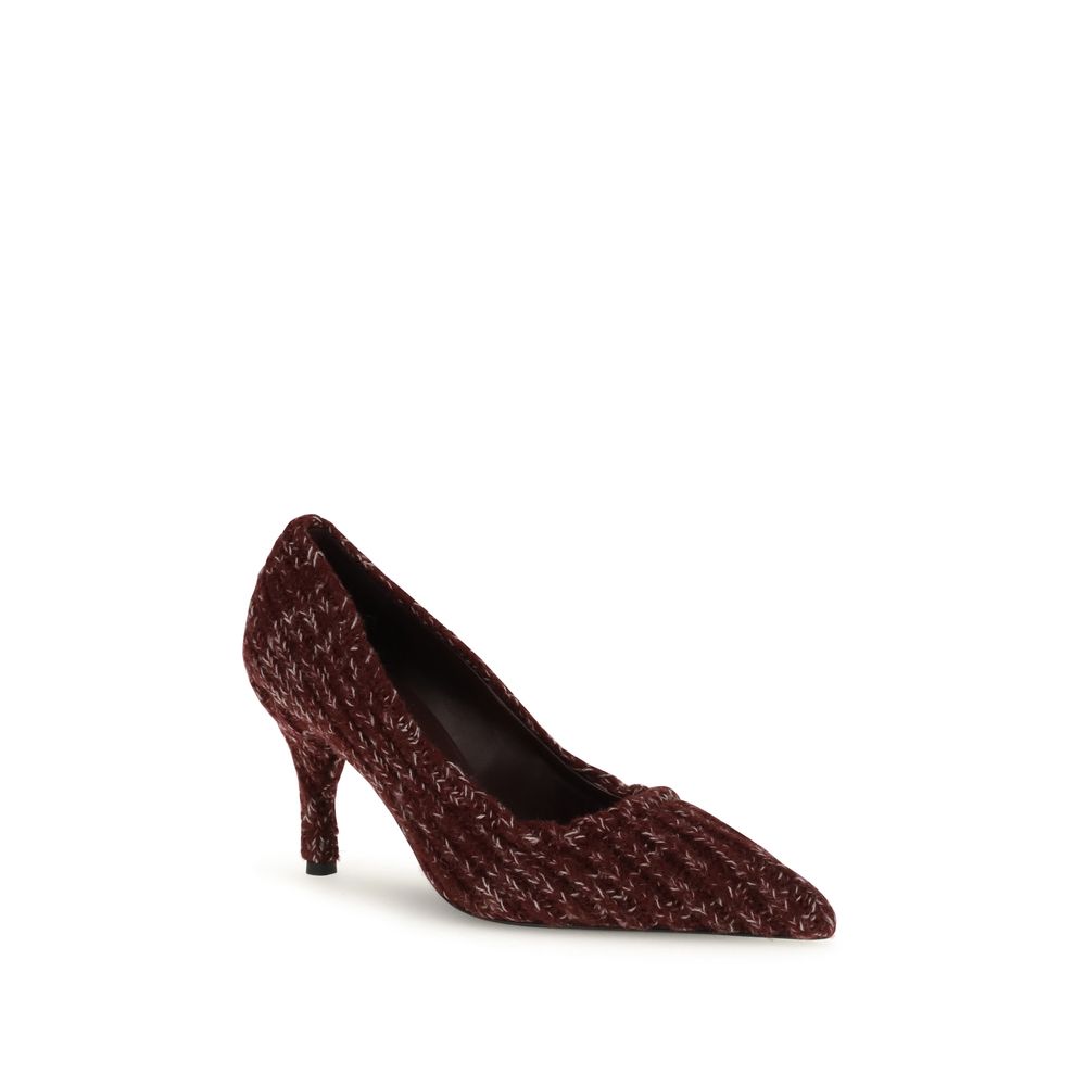 Bordeaux Fleece Wool High Heel Pumps