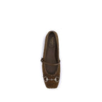 Brown Goatskin Ballet Flats
