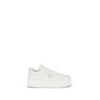 White Calf Leather Bos Taurus Platform Sneakers