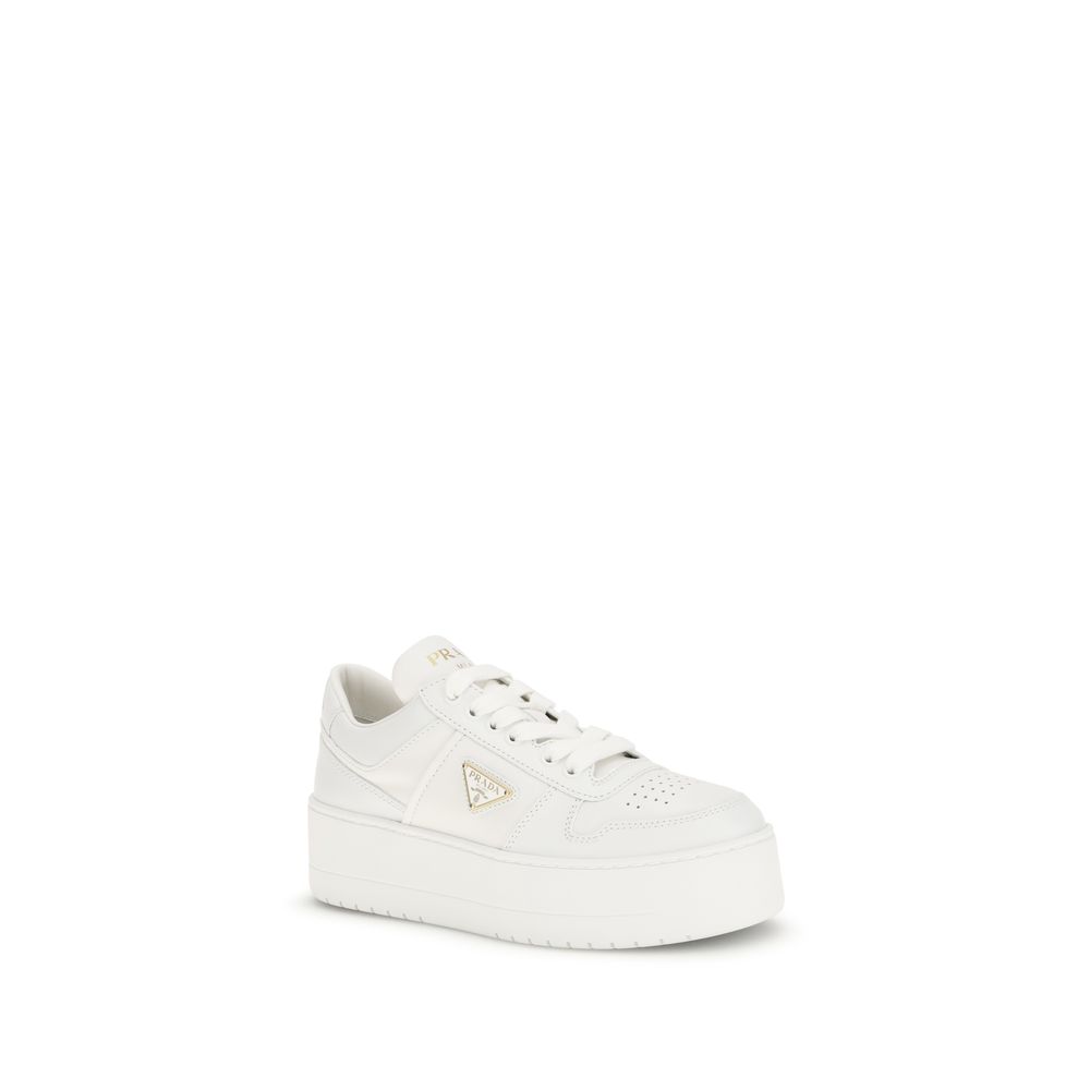 White Calf Leather Bos Taurus Platform Sneakers