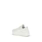 White Calf Leather Bos Taurus Platform Sneakers