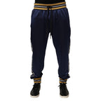 Blue Nylon Jogger Mid Waist Trouser Pants