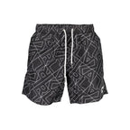Black Polyester Men's Swim Boxer