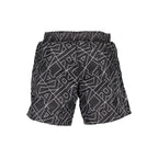 Black Polyester Men's Swim Boxer