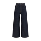 Blue Cotton Straight-Leg Jeans