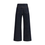 Blue Cotton Straight-Leg Jeans