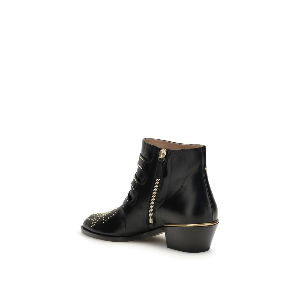Black Calf Leather Bos Taurus Ankle Boots