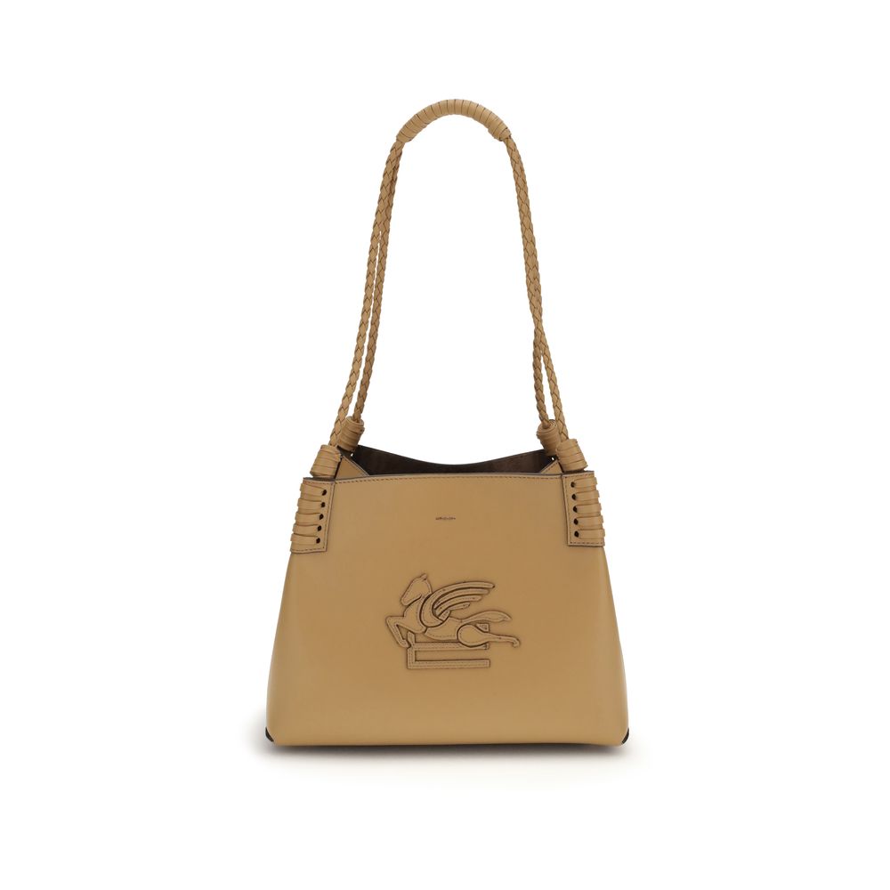 Beige Calf Leather Bos Taurus Shoulder Bag