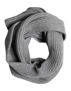 Gray Cashmere Knit Neck Wrap Shawl Scarf