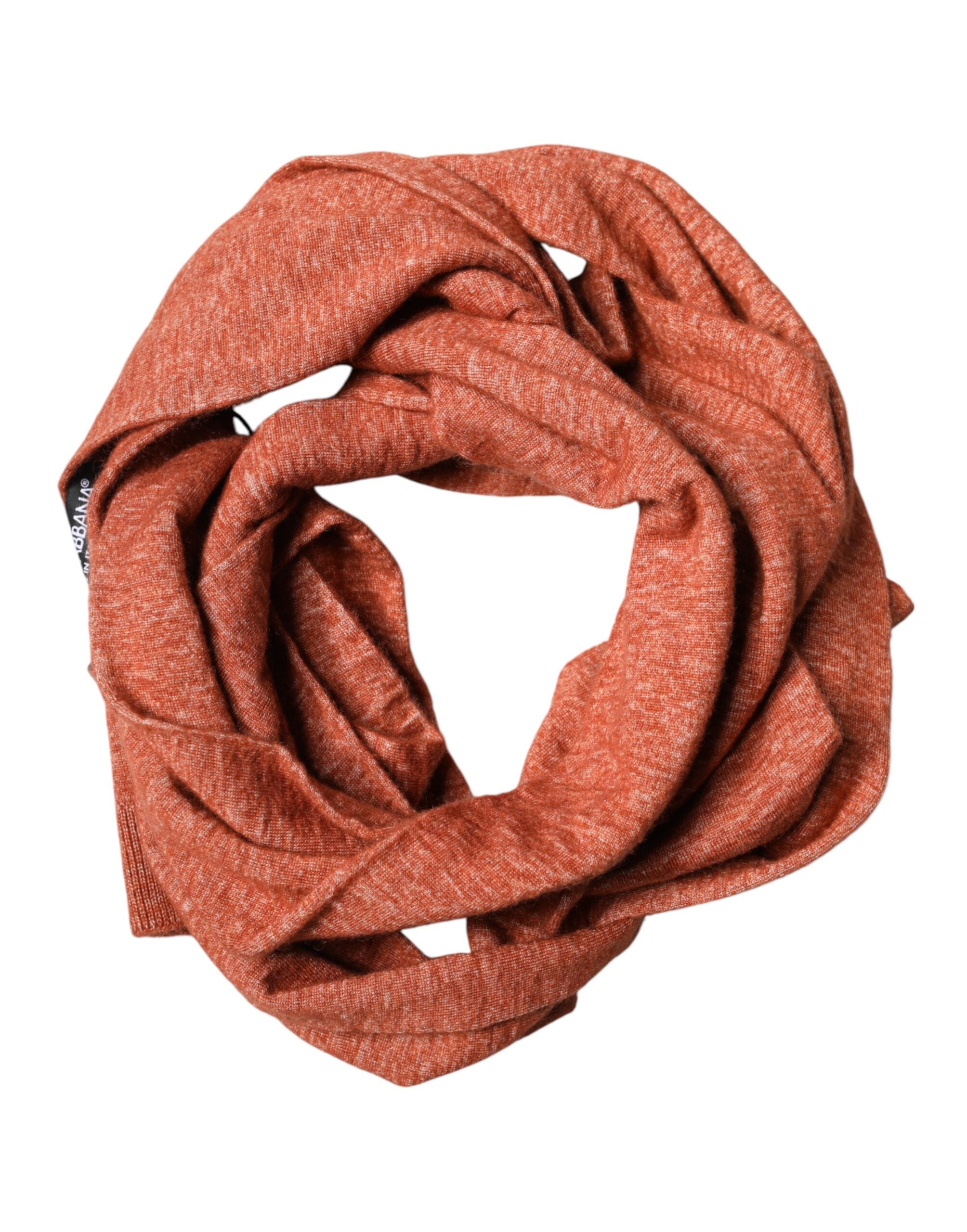 Orange Silk Cashmere Neck Wrap Shawl Scarf